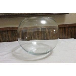 LARGE 9" TALL GLASS BUBBLE FISH TANK OR TERRARIUM  1 3/4 GALLON